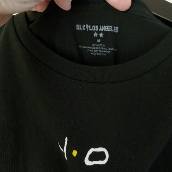 SLC Los Angeles Black Cotton Graphic Tee No New Friends Size M - Picture 3 of 4